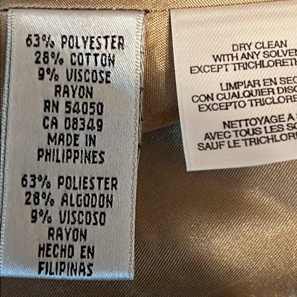 Nine West Textured Gold Cream Lined Long Blazer Size XS - Picture 14 of 14